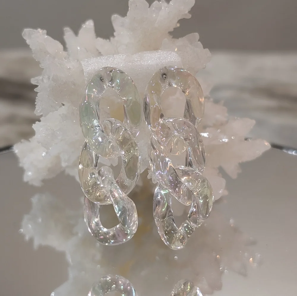 Chunky Acrylic Chain Earrings - Picture 3 of 5